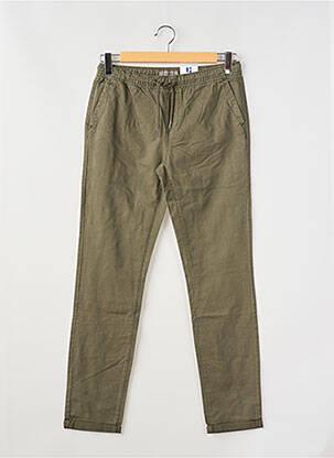 Pantalon chino tissage popeline taille ajustable vert GARCIA garçon