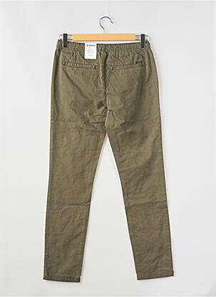 Pantalon chino tissage popeline taille ajustable vert GARCIA garçon