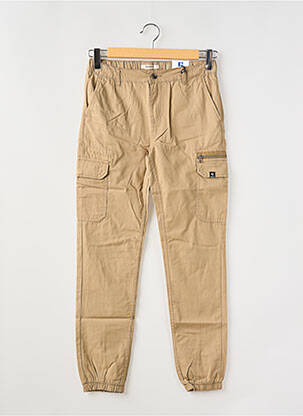 Pantalon cargo fermeture zippée sous rabat boutonné taille ajustable beige GARCIA garcon
