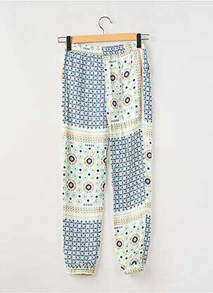 Pantalon droit resserrée sur le bas taille élastique bleu GUESS fille