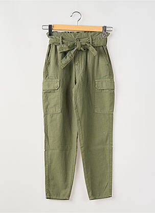 Pantalon cargo resserrée sur le bas taille élastique vert LE TEMPS DES CERISES fille