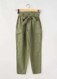 Pantalon cargo taille élastique taille élastique vert LE TEMPS DES CERISES fille
