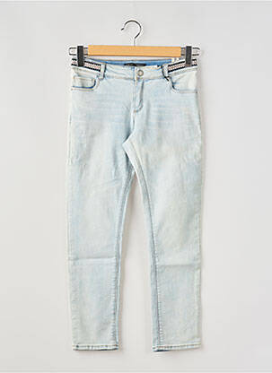 Jeans coupe slim effet usé délavé taille ajustable bleu IKKS fille