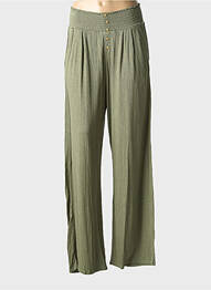 Pantalon droit taille élastique taille élastique vert WAY (WAY ARE YOU) BY IKKS fille