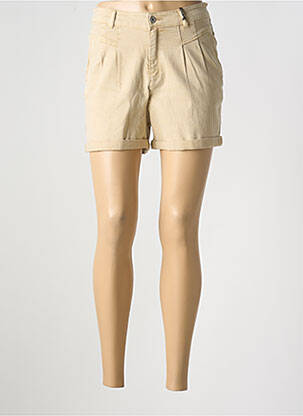 Short tissage denim taille haute beige WAY (WAY ARE YOU) BY IKKS femme