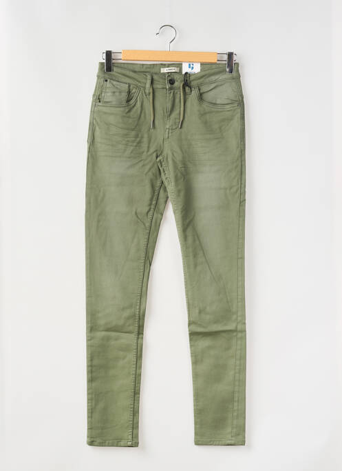 Pantalon slim tissage popeline taille ajustable vert GARCIA garcon