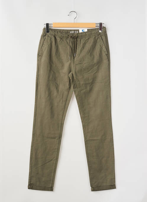 Pantalon chino tissage popeline taille ajustable vert GARCIA garcon