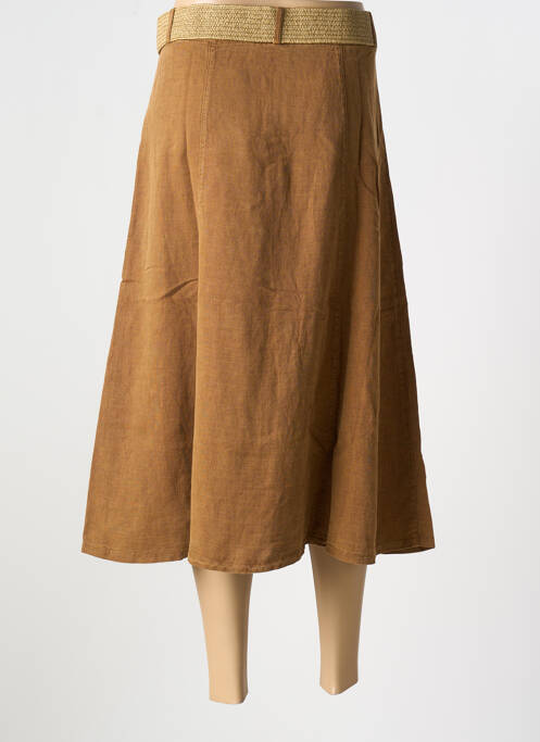 Jupe mi-longue marron GEISHA pour femme