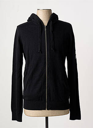 Gilet manches longues maille fine noir FREEMAN T.PORTER homme