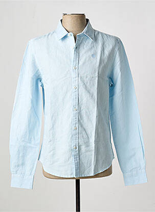 Chemise manches longues coupe droite bleu FREEMAN T.PORTER homme