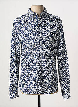 Chemise manches longues imprimé fantaisie bleu LE TEMPS DES CERISES homme