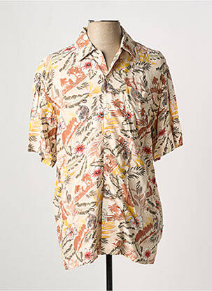 Chemise manches courtes imprimé fantaisie orange SCHOTT homme