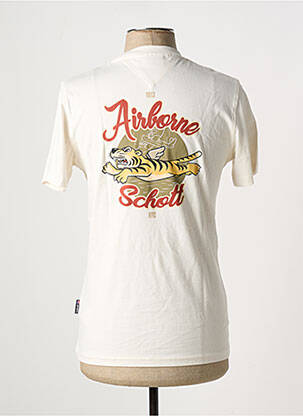 T-shirt coupe cintrée manches courtes blanc SCHOTT homme