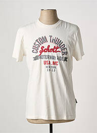 T-shirt coupe cintrée manches courtes blanc SCHOTT homme