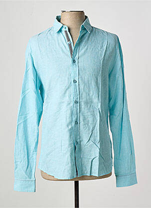 Chemise manches longues bleu LE TEMPS DES CERISES pour homme