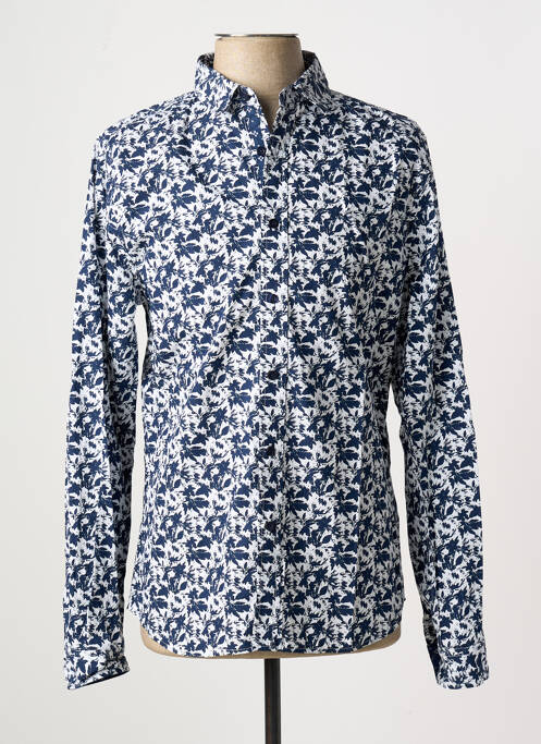 Chemise manches longues bleu LE TEMPS DES CERISES pour homme