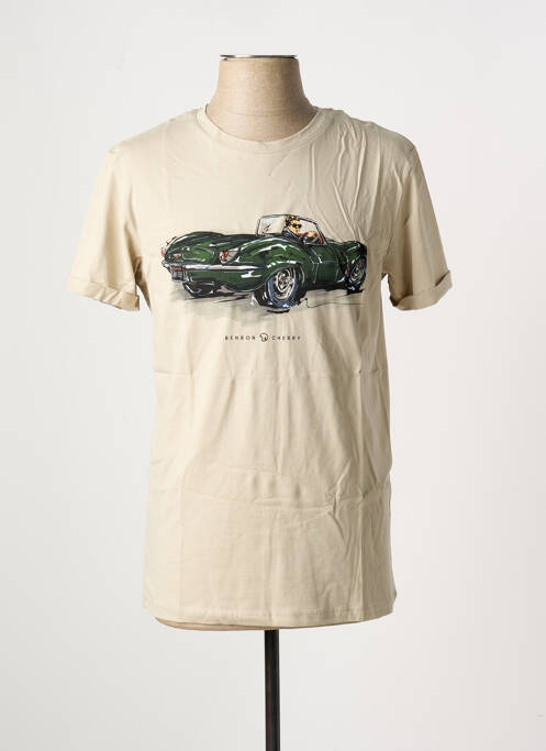 T-shirt beige BENSON & CHERRY pour homme