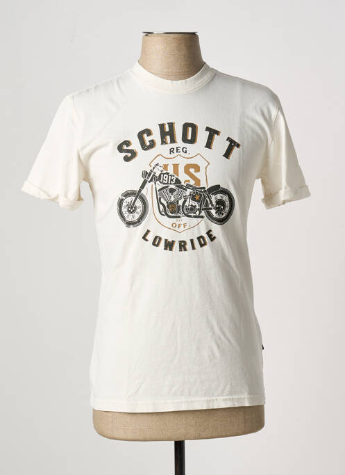 T-shirt blanc SCHOTT pour homme