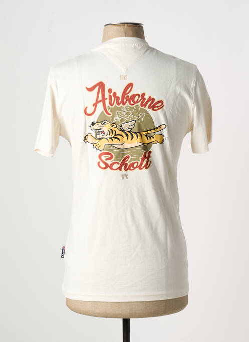 T-shirt blanc SCHOTT pour homme