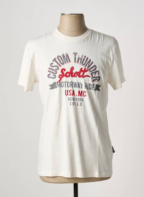 T-shirt blanc SCHOTT pour homme
