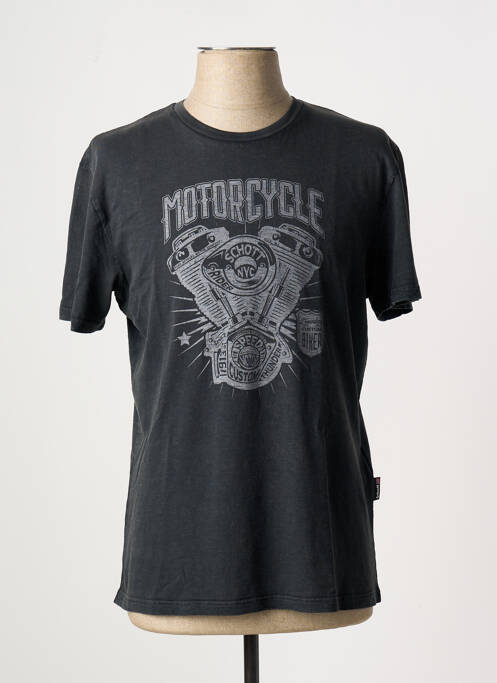 T-shirt noir SCHOTT pour homme