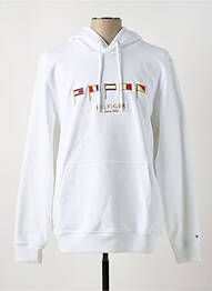 Sweat-shirt à capuche broderie manches longues blanc TOMMY HILFIGER homme