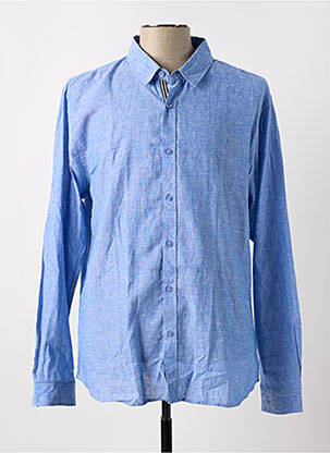 Chemise manches longues coupe droite bleu LE TEMPS DES CERISES homme
