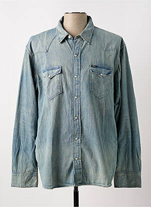 Chemise manches longues coupe droite bleu RALPH LAUREN homme