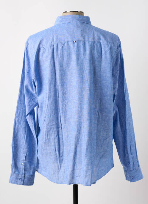 Chemise manches longues coupe droite bleu LE TEMPS DES CERISES homme