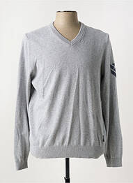 Pull col v manches longues gris FREEMAN T.PORTER homme
