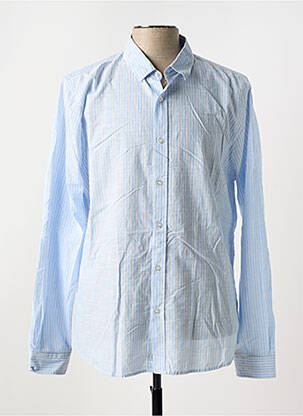 Chemise manches longues imprimé rayures bleu LE TEMPS DES CERISES homme