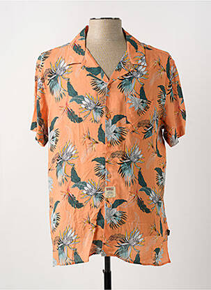 Chemise manches courtes col tailleur orange SCHOTT homme