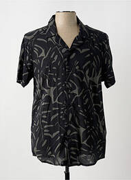 Chemise manches courtes col tailleur noir SUN VALLEY homme