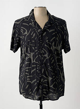 Chemise manches courtes col tailleur noir SUN VALLEY homme