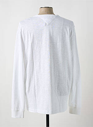 T-shirt col tunisien manches longues blanc TOMMY HILFIGER homme
