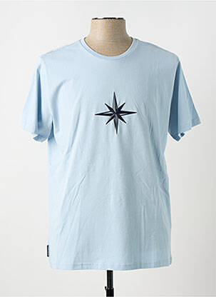 T-shirt stretch manches courtes bleu DOUBLEHOOD homme