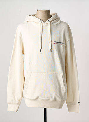 Sweat-shirt à capuche poches manches longues beige TOMMY HILFIGER homme