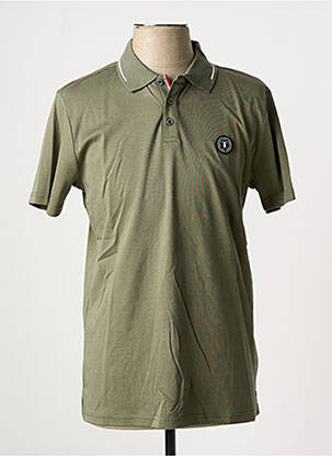 Polo broderie manches courtes vert LE TEMPS DES CERISES homme