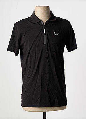 Polo stretch manches courtes noir DOUBLEHOOD homme