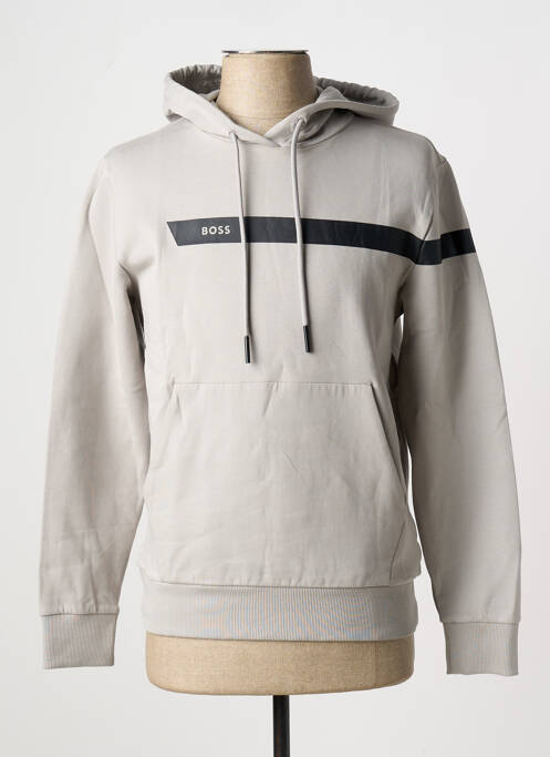 Sweat-shirt à capuche poches manches longues gris HUGO BOSS homme