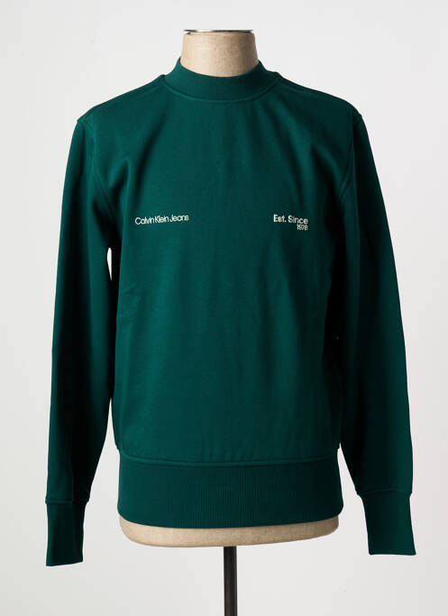 Sweat-shirt vert CALVIN KLEIN pour homme