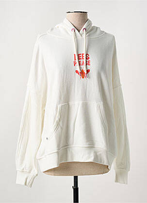 Sweat-shirt à capuche sérigraphie floquée manches longues blanc RAGWEAR femme