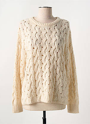 Pull coupe droite manches longues beige GUESS femme