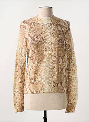 Pull coupe cintrée manches longues marron GUESS femme