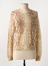 Pull coupe cintrée manches longues marron GUESS femme