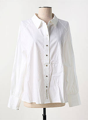 Chemisier coupe droite manches longues blanc LPB femme