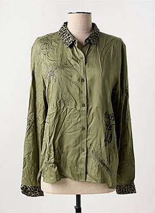 Chemisier imprimé fantaisie manches longues vert FREEMAN T.PORTER femme