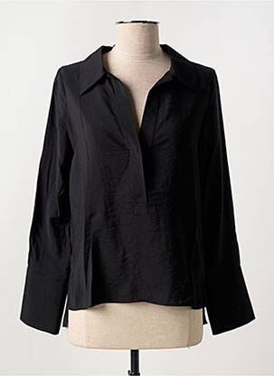 Blouse tissage popeline manches longues noir SALSA femme