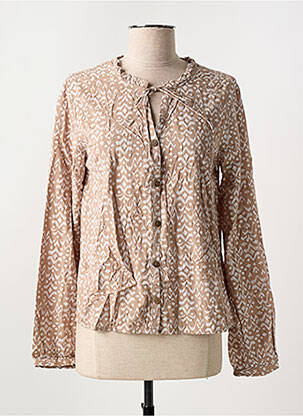 Chemisier tissage crêpe manches longues marron RAGWEAR femme