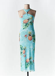 Robe mi-longue imprimé fantaisie sans manche bleu DESIGUAL femme